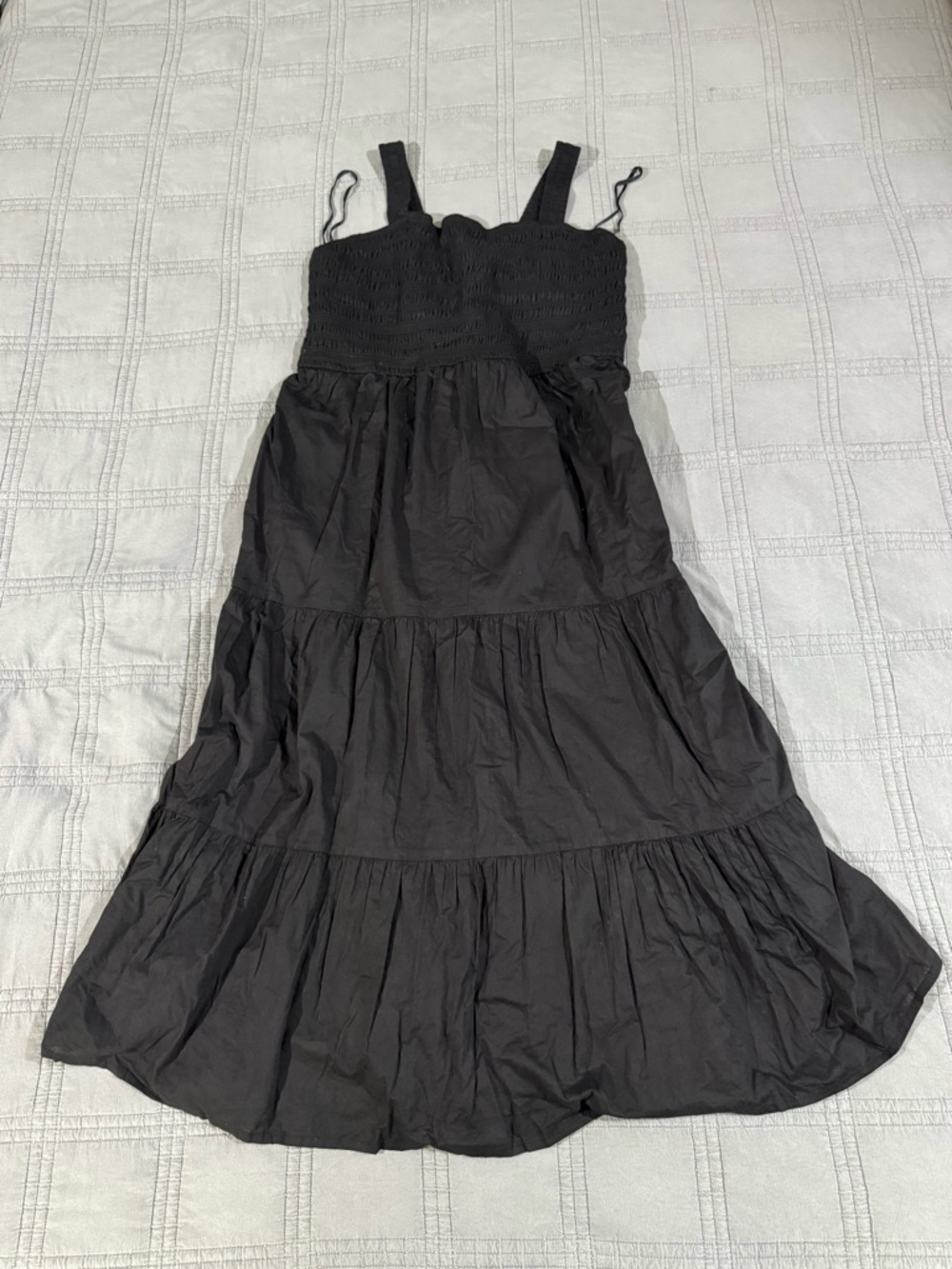 Source Unknown Black Tiered Maxi Sundress